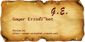 Gayer Erzsébet névjegykártya